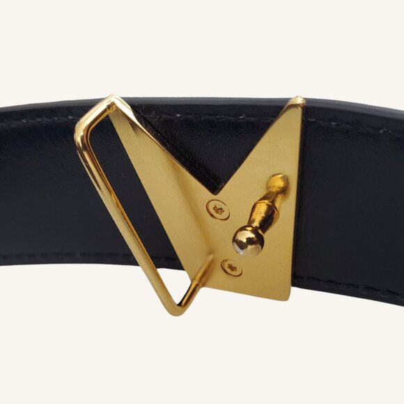 M.A.M.A. Crown Collection - Women\'s Brown Leather Golden Buckle Belt